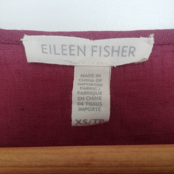 Eileen Fisher 100% organic linen raspberry pink dress XS - Picture 6 of 10